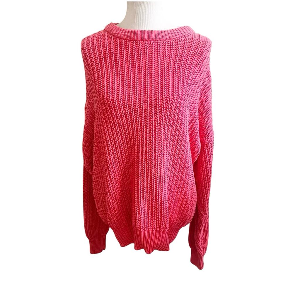 Cambridge Classics Vintage Women’s Fisherman Sweater Oversized Size Large Pink